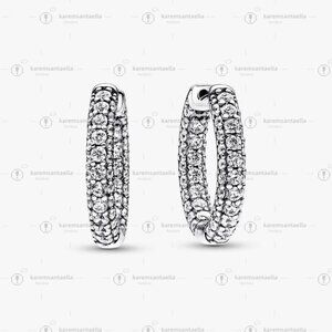 Pandora Timeless Pavé Single-row Hoop Earrings